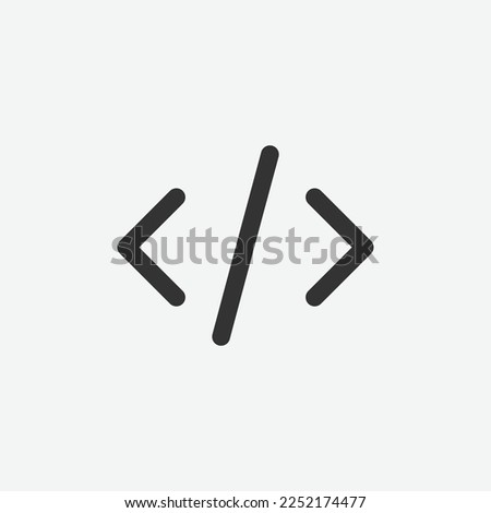 Embed vector icon. Black script icon. Programming, coding linear icon, vector illustration. 