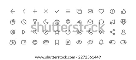 User interface vector icon set. Isolated linear style icon vector design. Designed for web and app design interfaces.