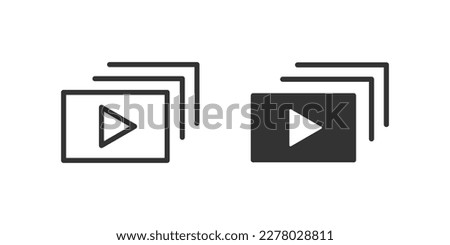 slideshow line vector icon. presentation, slide, show outline sign. media, multimedia, video, audio, projection symbol for web and mobile app on white background