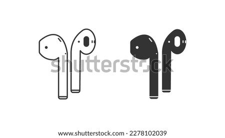 airpods icon flat style isolated on white background. earphones vector symbol sign for web and mobile app