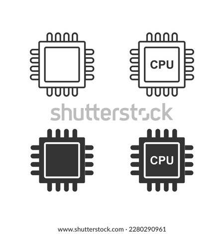Processor icon. Mini cpu icon flat style. Mobile processor vector. Phone processor illustration. Basic CPU icon.  Vector illustration chip signs for logo design, web design or mobile app.