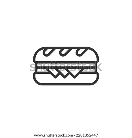 Sandwich icon vector illustration. Food and cooking. Minimalism vector symbols, line icon for logo, mobile app and website design. Vector illustration, EPS10.