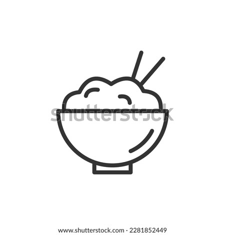 Rice bowl icon vector illustration. Food and cooking. Minimalism vector symbols, line icon for logo, mobile app and website design. Vector illustration, EPS10.