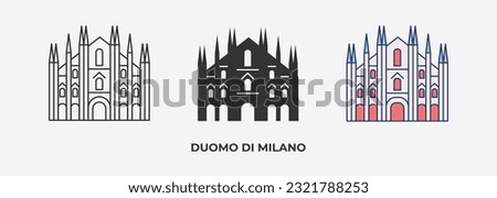 Duomi di Milano icon in different style vector illustration. Duomi di Milano vector icons designed filled, outline, line and stroke style for mobile concept and web design. 
