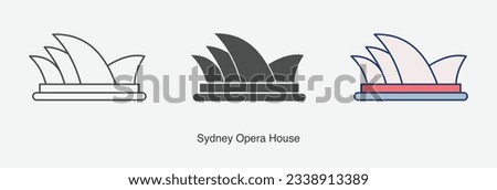 Sydney Opera House icon in different style vector illustration. Sydney Opera House vector icons designed filled, outline, line and stroke style for mobile concept and web design. 