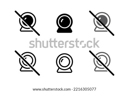 Webcam icon. Black and gray color. Camera symbol for computer. Vector isolated sign.