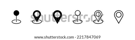 Geo pin icon. Geo mark symbol. Outline symbol. Vector isolated sign.