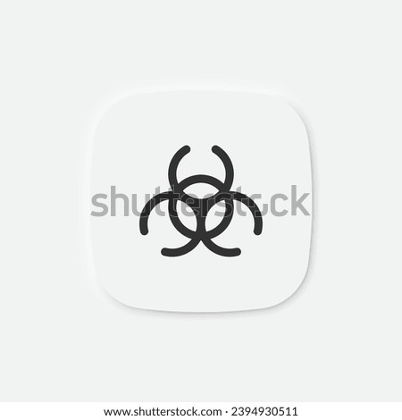 Biohazard icon. Biological hazard sign. Toxic warning symbol. Danger zone icons. Vector isolated sign.