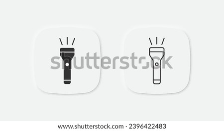 Flashlight icon. Torch symbol. Lantern signs. Led light icons. Pocket spotlight symbols. Vector isolated sign.