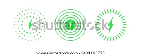 Wireless charge phone icon. Electricity power line. Charging battery energy. Fast bolt. Smart recharge. Vector illustration