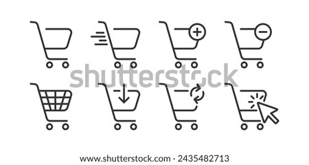 Shopping cart icon. Online shop basket symbol. Web store sign. Click to buy.