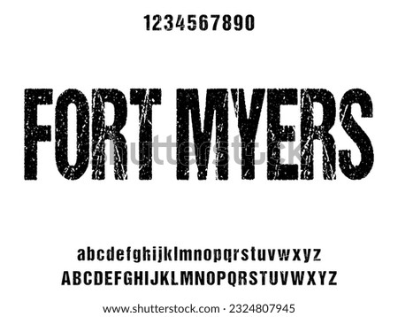 FORT MYERS, condensed display font vector with alternates and ligatures.
