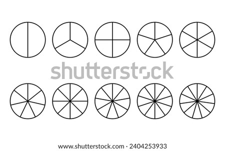 2-10 section blank spinning wheel template vector.