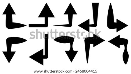 Corner up down arrow direction traffic signal. Curved arrow navigation concept.