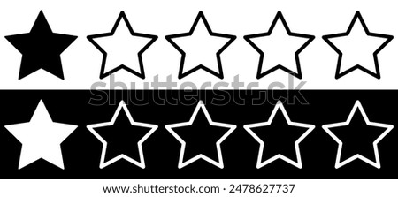 Star rating icon product quality review for web, ui, mobile apps. One Star Mark icon sign is a product quality review symbol.