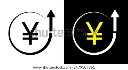 Yen Increase icon. Strong Yen symbol.