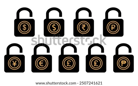 Fixed price lock icon. Price locked icon symbol. Secure payment icon.