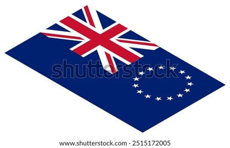 The national flag of Cook Islands. An illustration of the isometric Cook Islands flag.