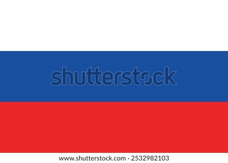 Flag of Russia. An illustration of the Russian flag. A rectangular flag. Standard size flag icon.