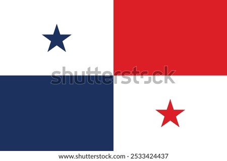 Flag of Panama. An illustration of the Panama flag. A rectangular flag. Standard size flag icon.