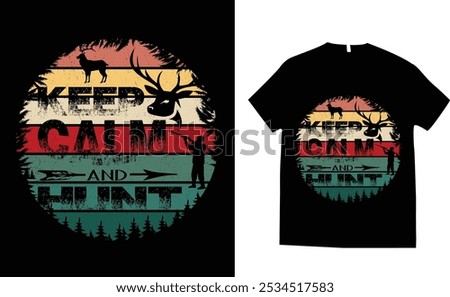 Hunt hunting vintage retro tshirt design