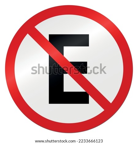 Portuguese Translated NO PARKING, PROIBIDO ESTACIONAR. Traffic Sign Vector.