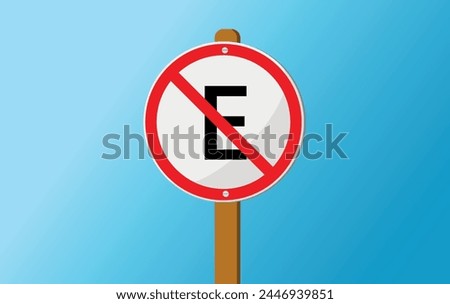 Placa Proibido Estacionar Portuguese Translated NO Parking Sign. Vector Safe Driving. Flat Design.