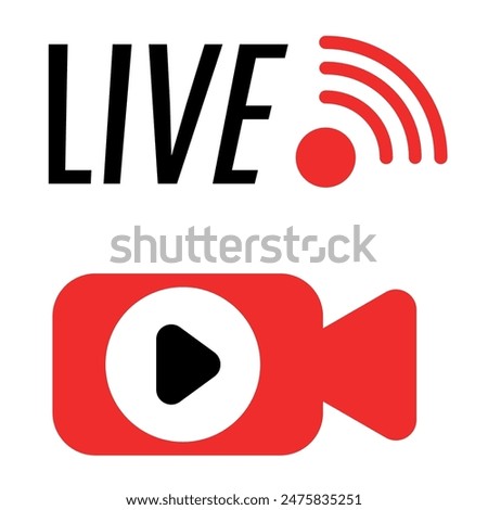 Streaming Icons. Social Media Live Vector.