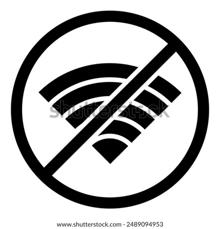 No Internet Signal Icon Vector. No Wifi Sign. No Conection Symbol