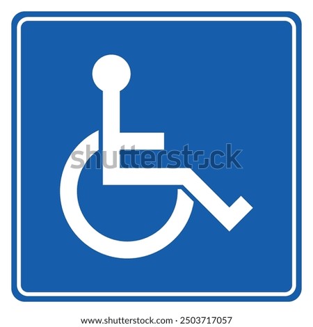 Handicap Sign. Wheelchair Vector. Disabled Access. Accessibility Parking. Blue Symbol.