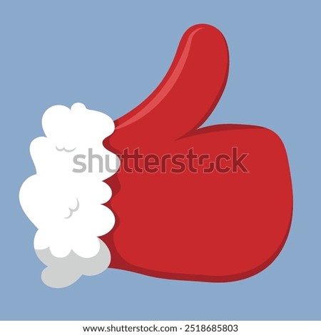 Santa Claus Thumbs Up Illustration. Like Icon Vector. Christmas Symbol. Happy December. Merry Christmas!