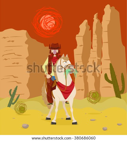 Cowboy on horseback