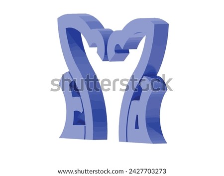 3D Rendering Typography Graffiti Logo Symbol  Word Emma suitable for use on clothing t shirt, jewelry necklaces, birthday souvenirs, engagements, weddings