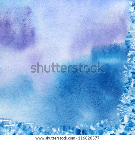 The color background painted by watercolor paints. Winter surface for your text.\
Album   \
