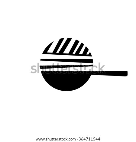 Vector of Wok icon. Asian frying pan. Symbols icon or logo for restaurant. Other companies. Vector illustration.