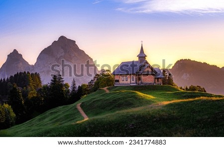 Similar – Image, Stock Photo Alps in the evening sun