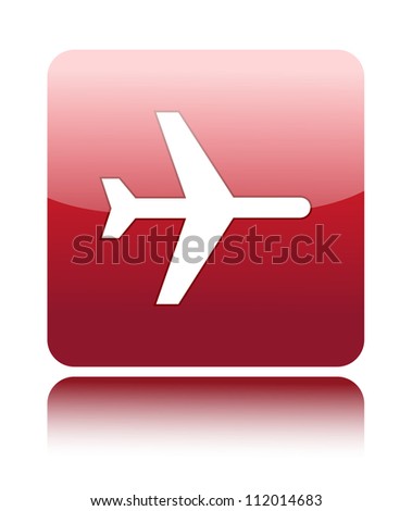 Airplane icon on red button (Close airplane mode)