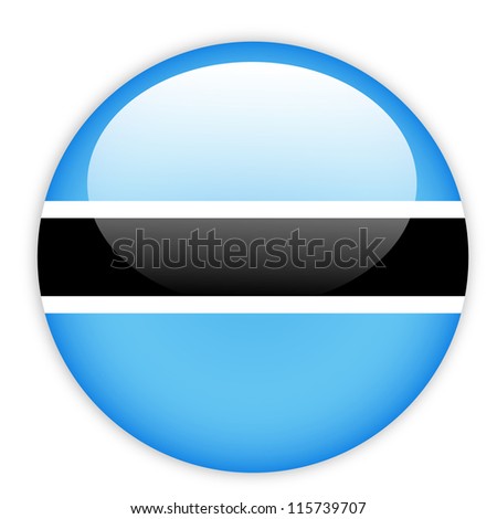 Botswana flag button on white