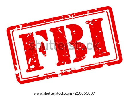 FBI red stamp text on white background