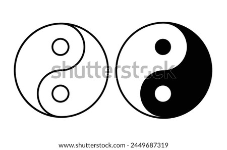 Yin Yang icon on white background
