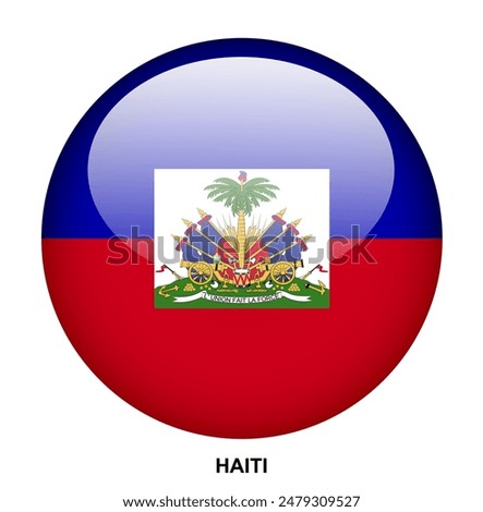 HAITI flag button on white background