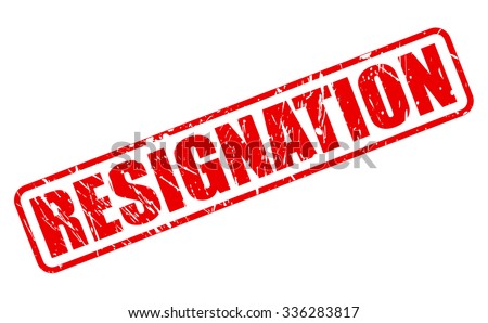 RESIGNATION red stamp text on white