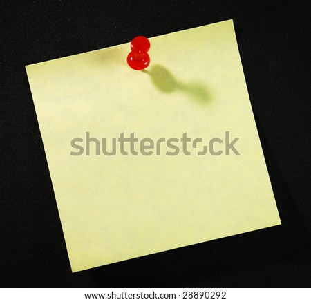Yellow Note with Red Tack