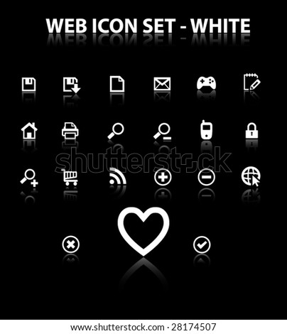 Reflect Web Icon Set (White)