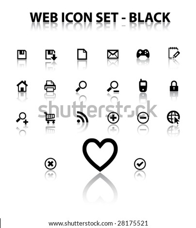Reflect Web Icon Set (Black)