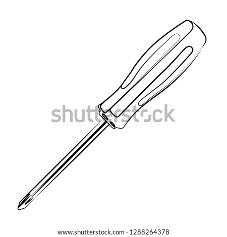 screwdriver phillips head vector illustration