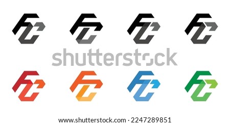 FC letter logo design, FC monogram initials letter logo concept, modern company logo