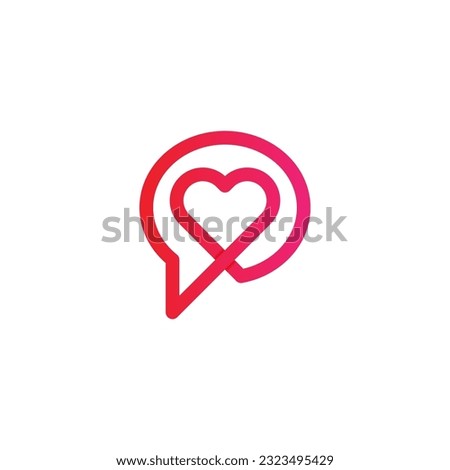 Chat love logo Design, Talk love logo, Chat heart logo, icon, vector