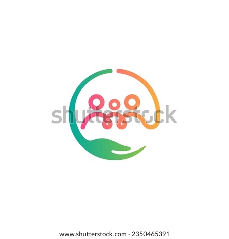 People Care Logo, Family Care Logo, Human Icon with Hands Symbol, Icon, vector