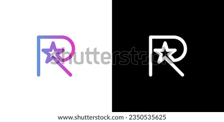 Letter R Star Logo, R logo, Icon, Vector